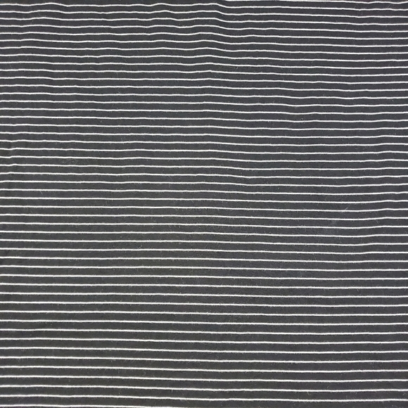 Michael Stars Black Gray Striped Midi Dress Side Slit High Neck Bodycon Casual M - Picture 7 of 10